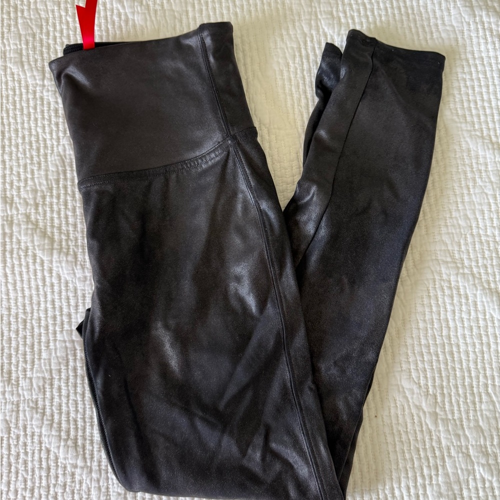 SPANX Black Faux Leather Leggings